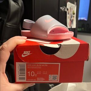 Nike Pink and White Toddler Sandals
